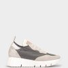 Shoe Pedro Miralles Sneakers | Leather And Fabric Trainers Ripstop Gris