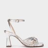 Shoe Pedro Miralles Heeled Sandals | Heeled Sandals Made In Metallic Leather Napa Metal Plata