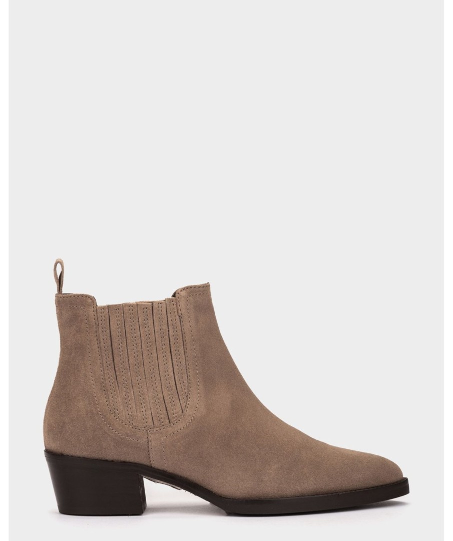 Shoe Pedro Miralles Ankle Boots | Light Brown Split Leather Ankle Boots Velour Bark