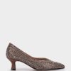 Shoe Pedro Miralles Pumps | Fabric Heeled Shoes With Rhinestones. Ante Strech Taupe