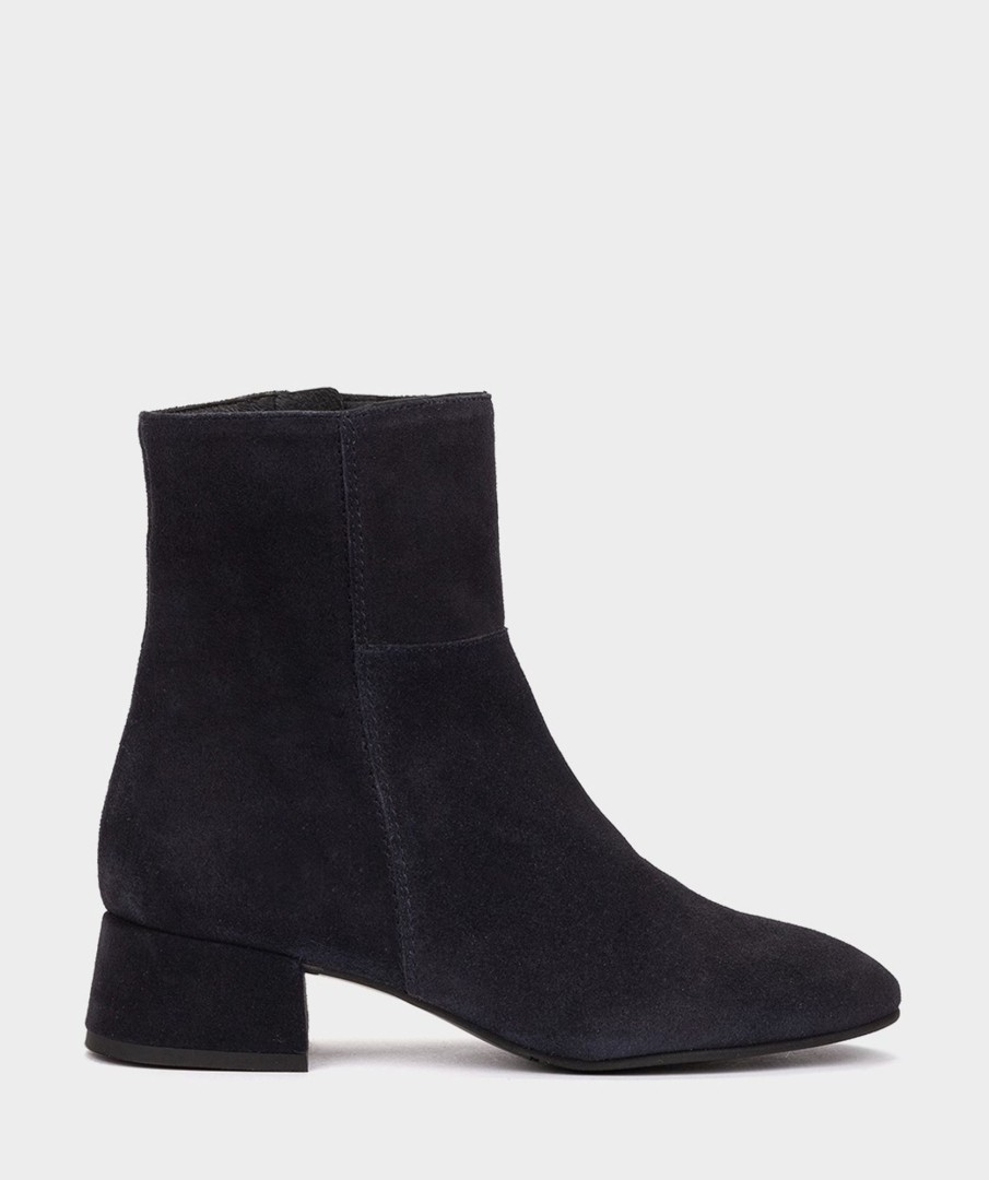 Shoe Pedro Miralles Ankle Boots | Ankle Boots Made Of Split Leather In Navy Blue Colour Velour Navy