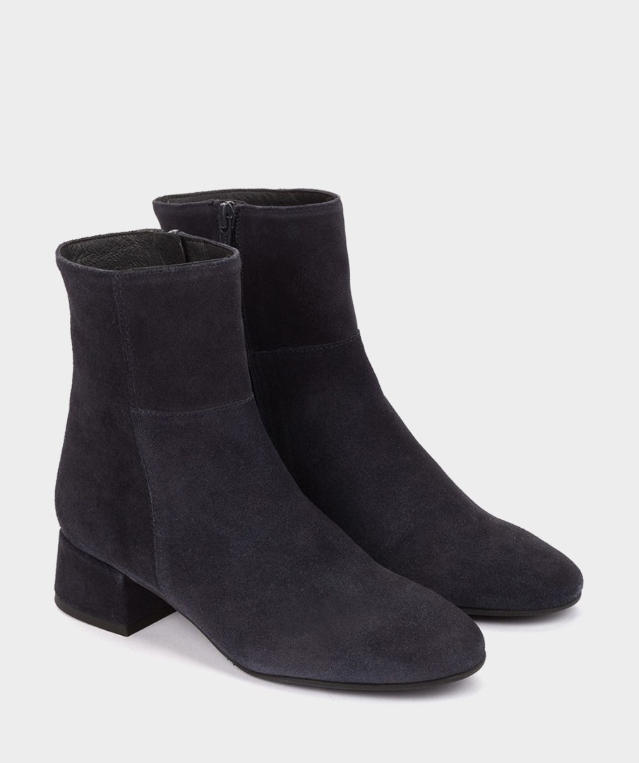 Shoe Pedro Miralles Ankle Boots | Ankle Boots Made Of Split Leather In Navy Blue Colour Velour Navy