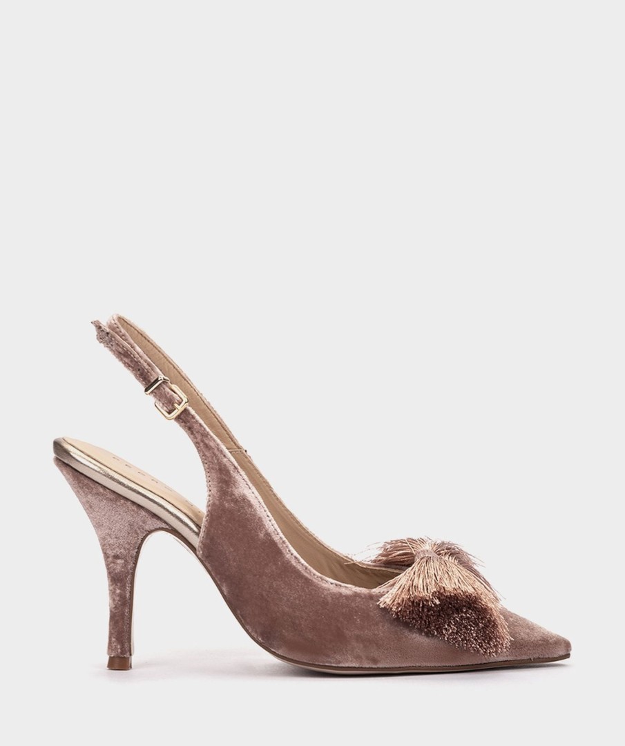 Shoe Pedro Miralles Pumps | Velvet Velvet Heel Shoes In Hair Colour. Velvet Nude