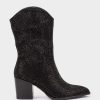 Shoe Pedro Miralles Boots | Id-Cut Fabric Boots With Rhinestones. Ante Strech Negro