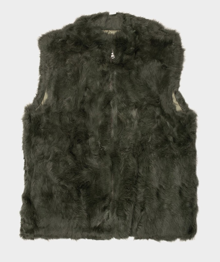 Accessories Pedro Miralles Winter Clothes | Real Fur And Leather Waistcoat. Verde Bosque