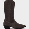 Shoe Pedro Miralles Boots | Mid-Calf Boots In Grey Split Leather Velour Iman