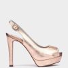 Shoe Pedro Miralles Heeled Sandals | Metallic Leather High Heel Sandals Burma Rose