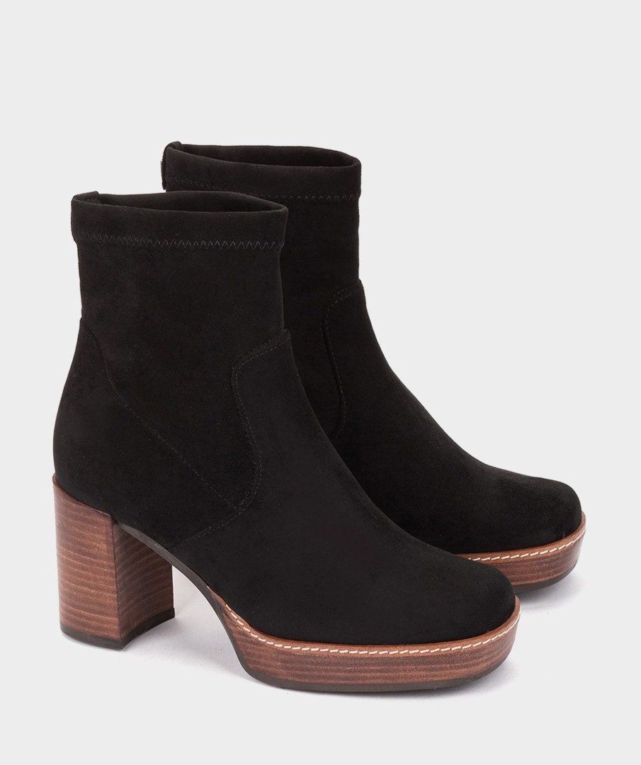 Shoe Pedro Miralles Ankle Boots | Elastic Fabric Ankle Boots. Ante Strech Negro