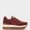 Shoe Pedro Miralles Sneakers | Leather Sneakers In Burgundy Velour Rust