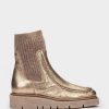 Shoe Pedro Miralles Ankle Boots | Metallic Leather Ankle Boots In Gold Colour Nucleo Metal Platino