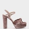 Shoe Pedro Miralles Heeled Sandals | Velvet Heeled Sandals Velvet Nude