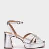 Shoe Pedro Miralles Heeled Sandals | Sandalias Tacon De Piel Napa Metal Plata