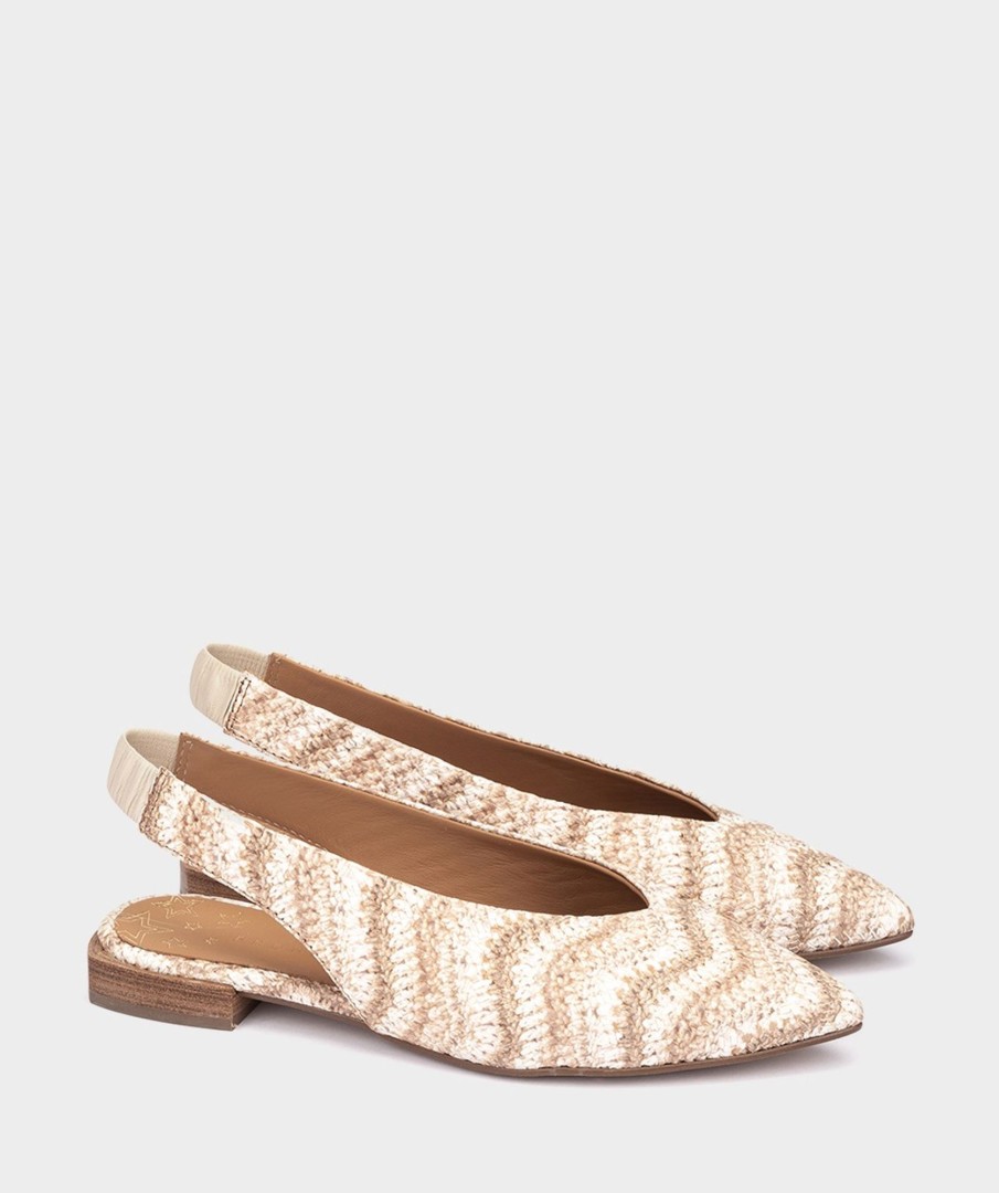 Shoe Pedro Miralles Ballet Flats | Flat Ballerinas With Leather Crocchet Cipria