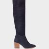 Shoe Pedro Miralles Boots | High-Top Split Leather Boots Velour Navy