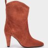 Shoe Pedro Miralles Boots | Mid-Calf Split Leather Boots With Heels Velour Siena