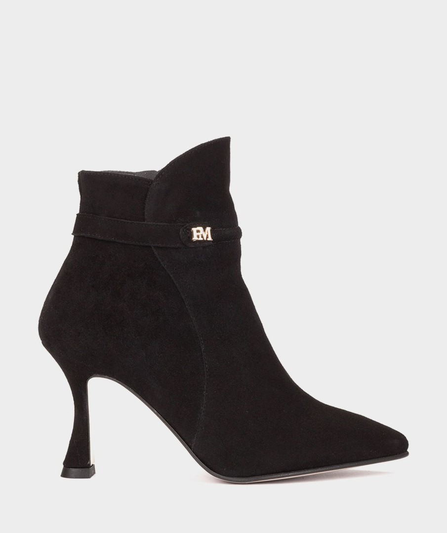 Shoe Pedro Miralles Ankle Boots | Heel Ankle Boots Made Of Black Suede Amalfi Negro