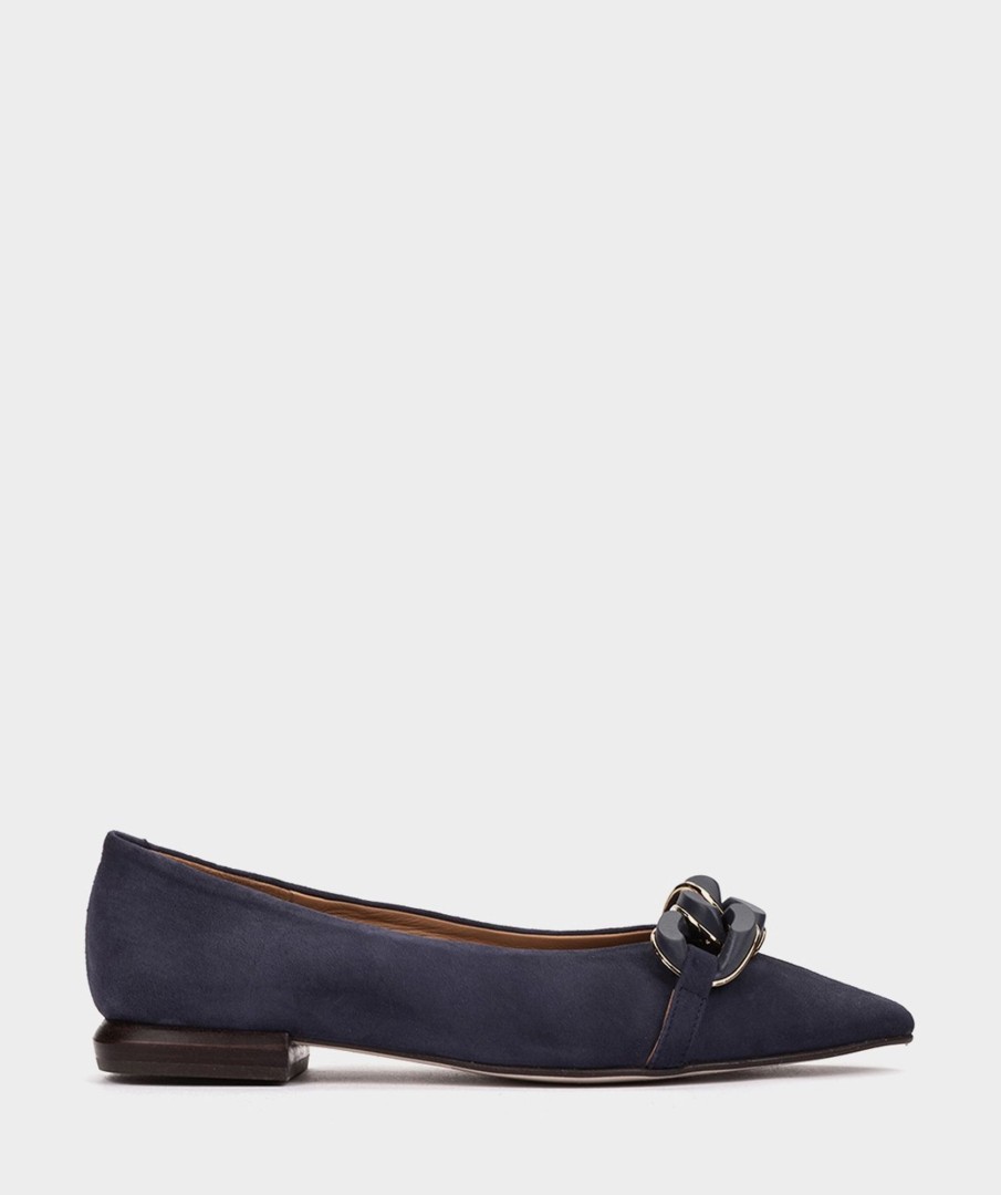 Shoe Pedro Miralles Ballet Flats | Suede Ballerinas Amalfi Navy