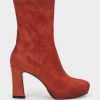 Shoe Pedro Miralles Boots | Mid-Calf Boots In Suede-Effect Fabric Ante Strech Siena