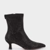 Shoe Pedro Miralles Ankle Boots | Shiny Fabric Ankle Boots With Heel Ante Strech Negro