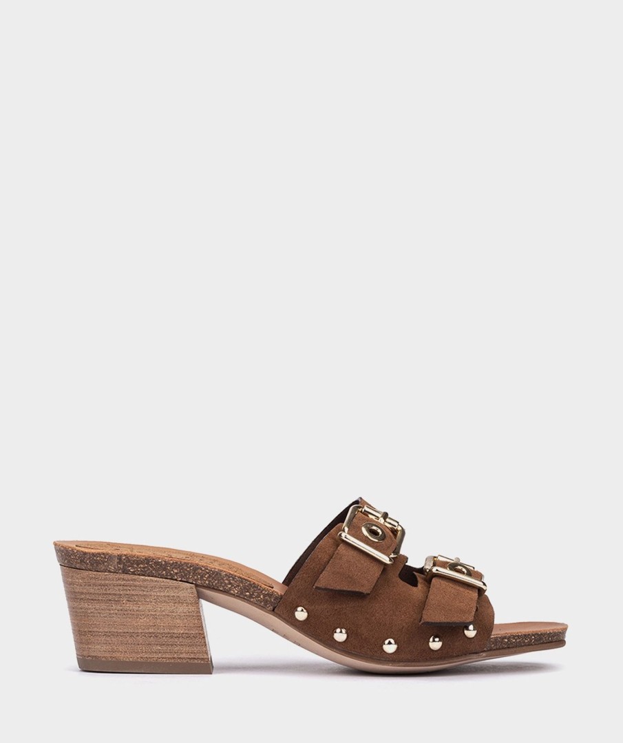 Shoe Pedro Miralles Clogs | Leather Sandals Tormenta Tabaco