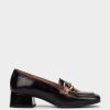 Shoe Pedro Miralles Pumps | Black Patent Leather Loafers With Gold Trim Venice Negro