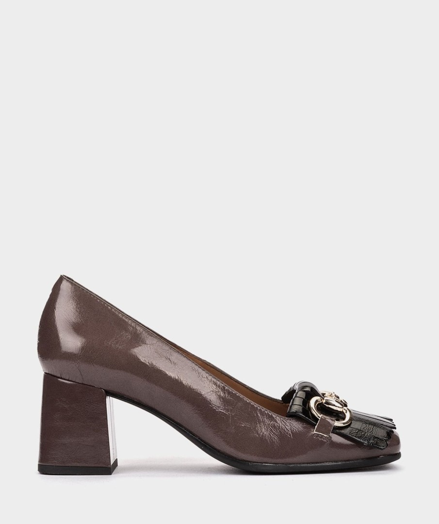 Shoe Pedro Miralles Pumps | Brown Patent Leather Heeled Shoes Venice Elefante