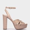 Shoe Pedro Miralles Heeled Sandals | Leather Heel Sandals Vitello Peonia