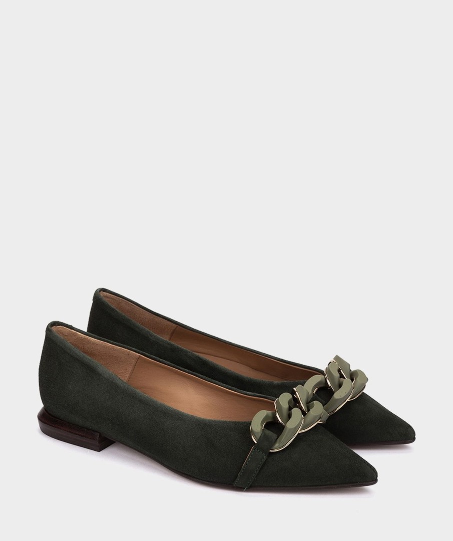 Shoe Pedro Miralles Ballet Flats | Suede Ballerinas Amalfi Bosque