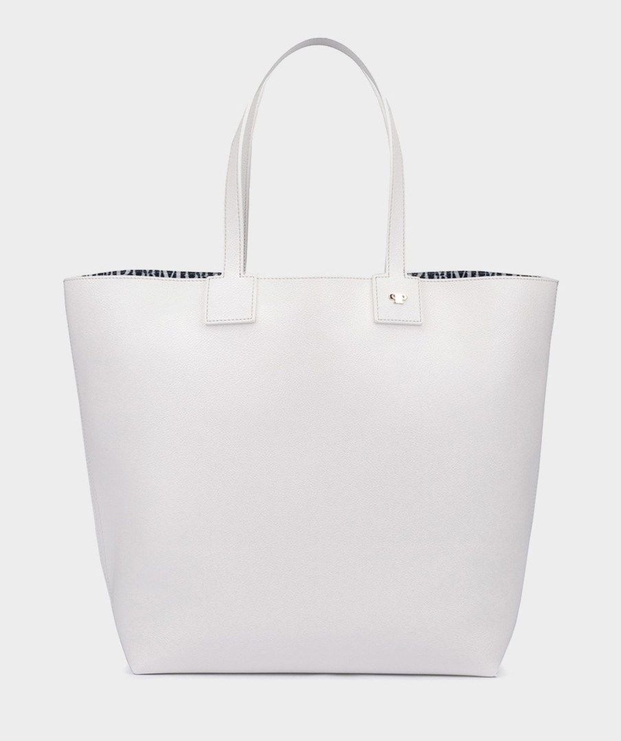 Accessories Pedro Miralles Crossbody Bags | Reversible Shopper-Style Bag Ciervo Vegan Blanco