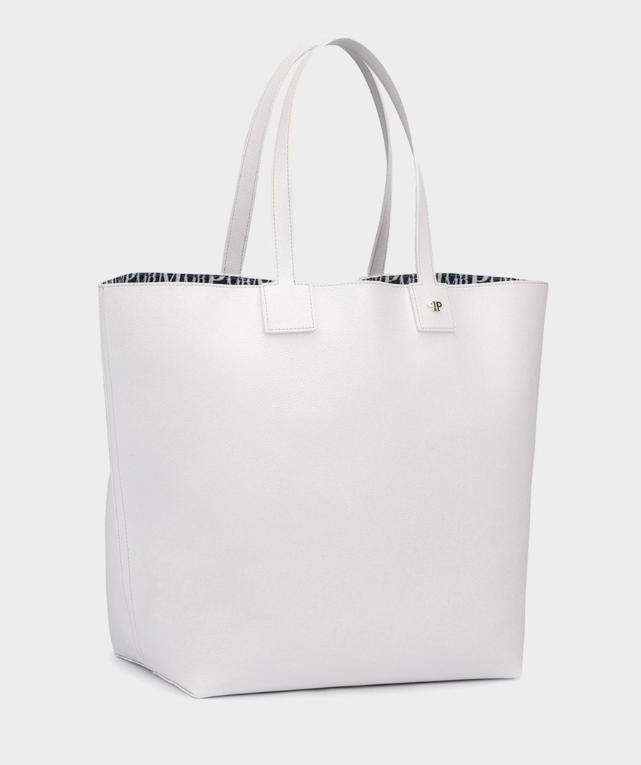 Accessories Pedro Miralles Crossbody Bags | Reversible Shopper-Style Bag Ciervo Vegan Blanco