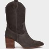 Shoe Pedro Miralles Boots | Half-Calf Boots Made Of Split Leather In Grey Colour Velour Iman