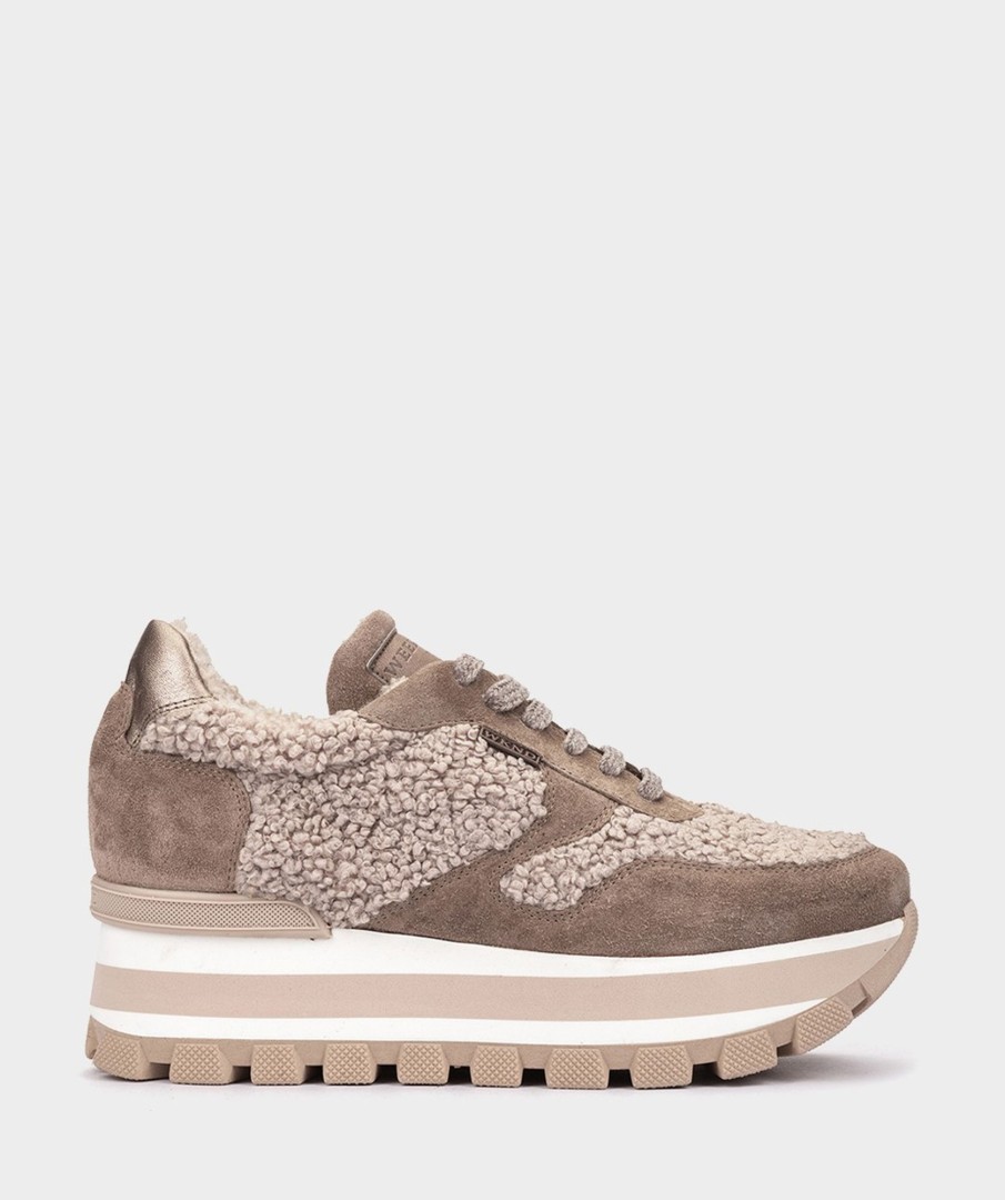 Shoe Pedro Miralles Sneakers | Split Leather And Sheepskin Sneakers Velour Tasso