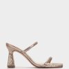 Shoe Pedro Miralles Heeled Sandals | Metallic Leather Heeled Sandals Serpiente Metal Humo