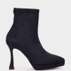 Shoe Pedro Miralles Ankle Boots | Ankle Boots With Heel Made Of Suede Effect Elastic Fabric In Navy Blue Colour Ante Strech Marino