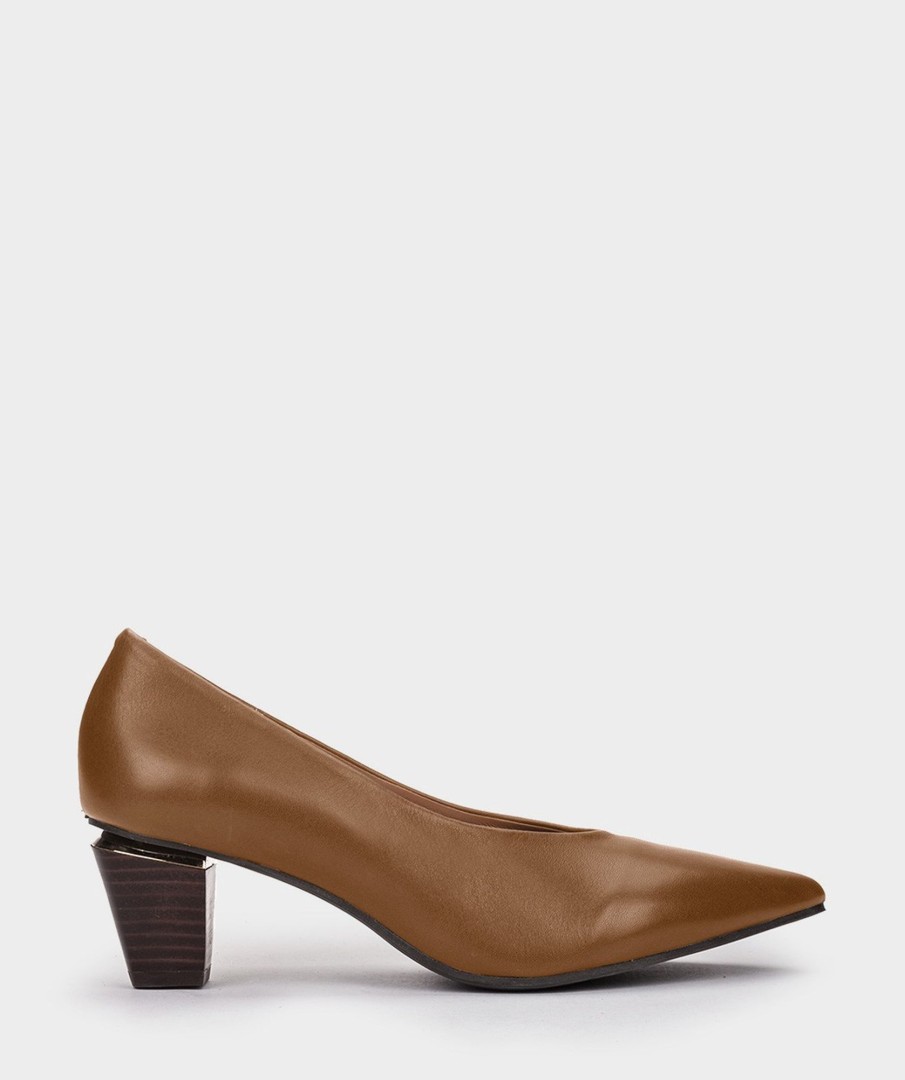 Shoe Pedro Miralles Pumps | Brown Metallic Leather Pumps Seta Cuero