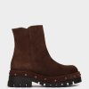 Shoe Pedro Miralles Ankle Boots | Brown Split Leather Ankle Boots Velour Pompei