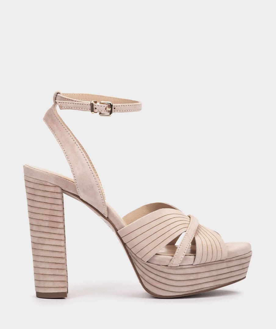 Shoe Pedro Miralles Heeled Sandals | Suede Heeled Sandals Ante Nude