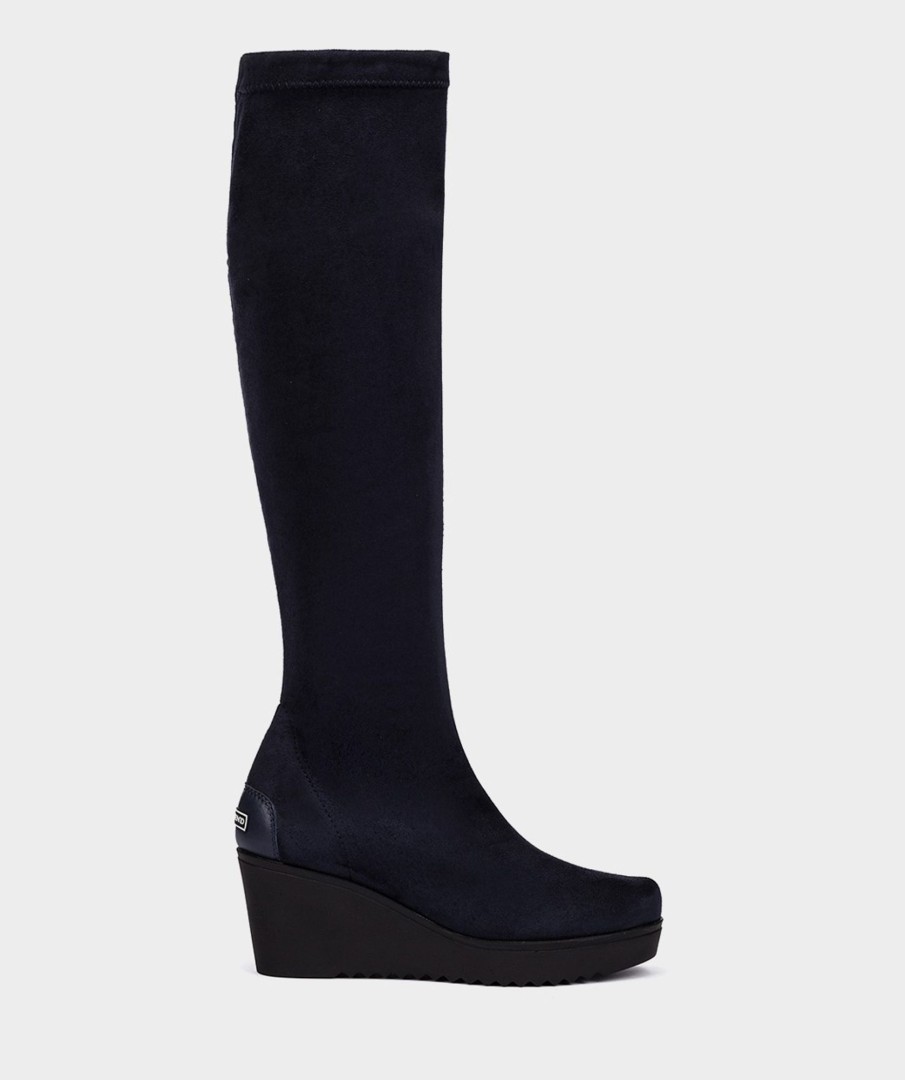 Shoe Pedro Miralles Boots | Elastic Fabric High Boots. Ante Strech Navy