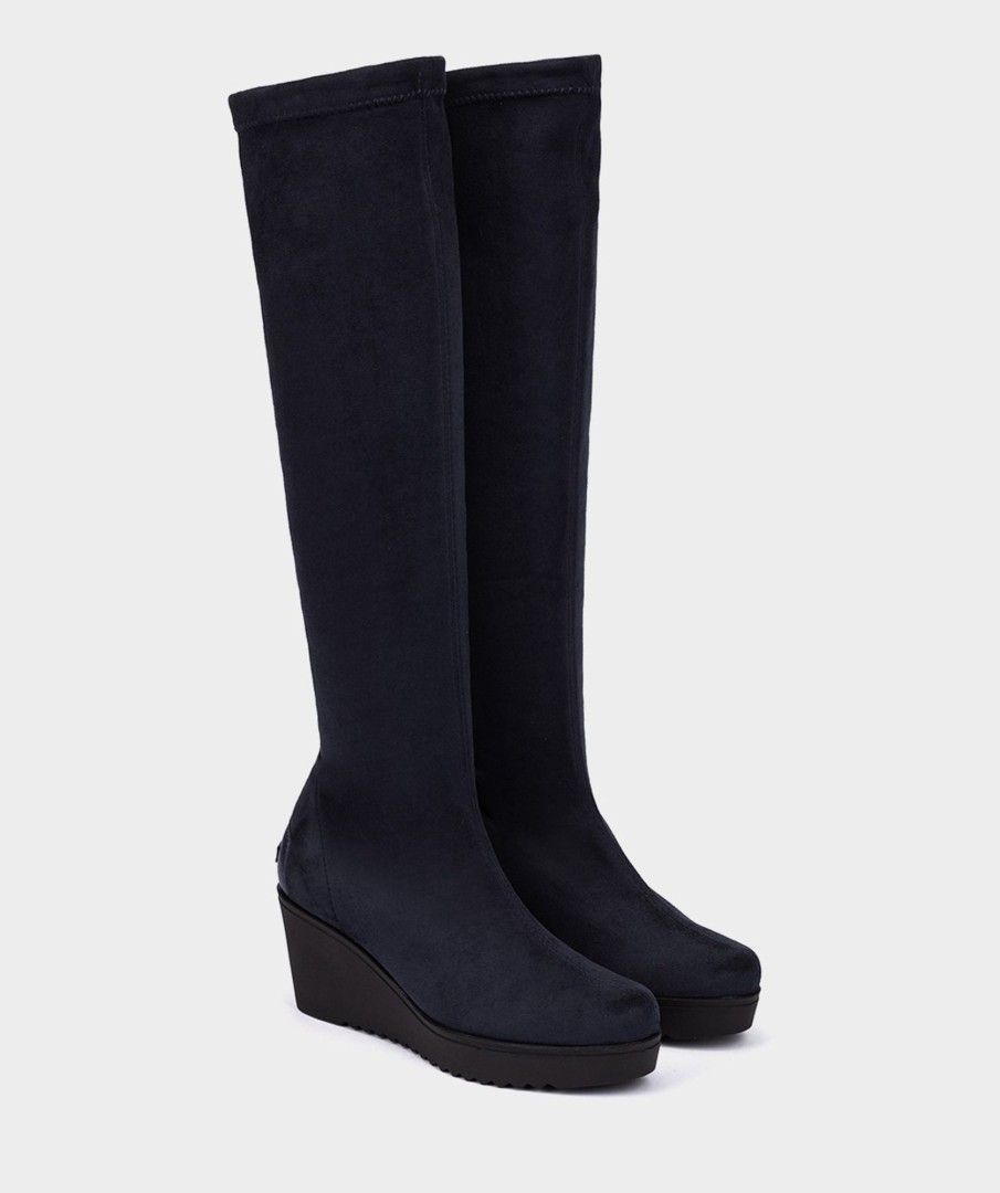 Shoe Pedro Miralles Boots | Elastic Fabric High Boots. Ante Strech Navy