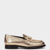 Shoe Pedro Miralles Loafers | Metallic Leather Moccasins In Golden Colour Nucleo Metal Platino