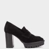 Shoe Pedro Miralles Pumps | Loafers With Heel Made Of Split Leather In Black Colour Velour Negro