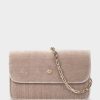 Accessories Pedro Miralles Evening Bags | Velvet Party Bag With Chain Velvet Beige