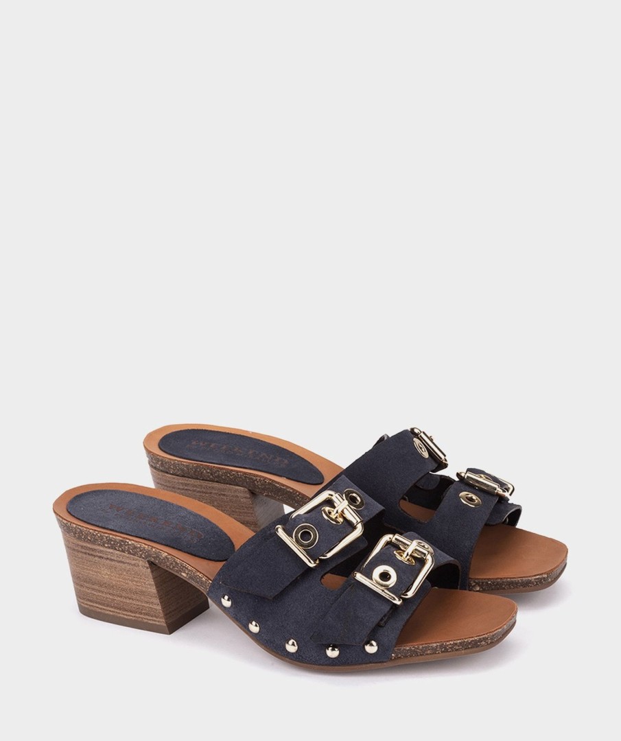 Shoe Pedro Miralles Clogs | Leather Sandals Tormenta Nuit