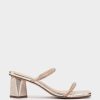 Shoe Pedro Miralles Heeled Sandals | Heeled Sandals With Leather And Glitter Heels Gliter Platino