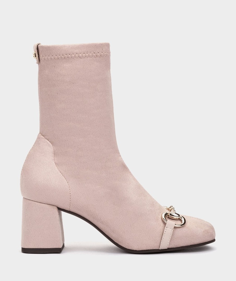 Shoe Pedro Miralles Ankle Boots | Elastic Fabric Heeled Ankle Boots. Ante Strech Nude