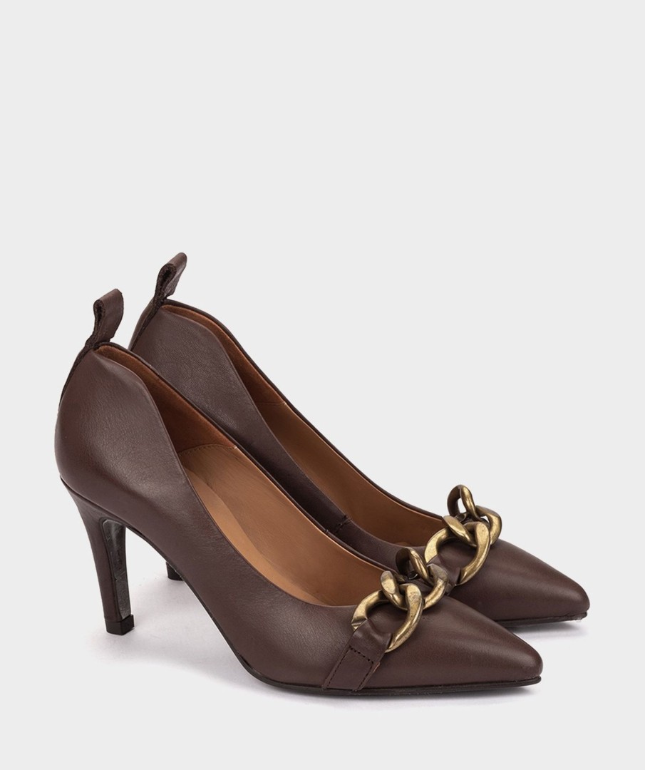 Shoe Pedro Miralles Pumps | Leather Pumps. Cristal Marron