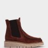 Shoe Pedro Miralles Ankle Boots | Suede Ankle Boots With Elastic Sides In Red Velour Rust