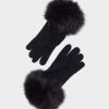 Accessories Pedro Miralles Winter Clothes | Cashmere Gloves With Fur Gorro Negro