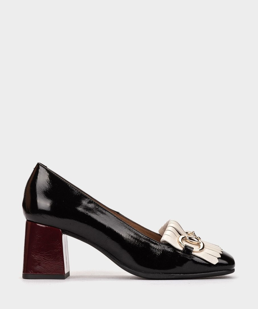 Shoe Pedro Miralles Pumps | Black Patent Leather Heeled Shoes Venice Negro