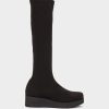 Shoe Pedro Miralles Boots | Stretch Fabric High Boots In Black Colour Amstel Negro